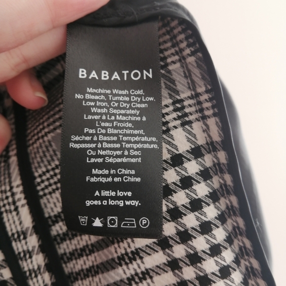 Aritzia Babaton Power Hip Blazer Black White Plaid Houndstooth Crepe 4 - Picture 14 of 17